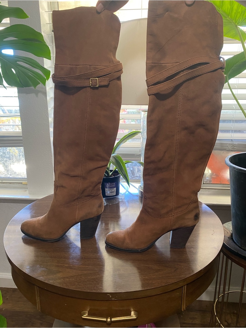 Vince Camuto Brushed Suede Over-the-knee boots in Chestnut, Size 8